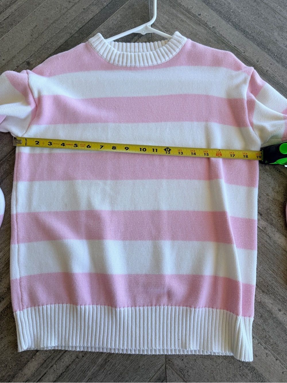 Striped Crewneck Sweater - Pink and Whitr